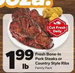 Save a Lot Fresh Bone-In Pork Steaks or Country Style Ribs offer