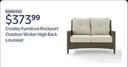 Walmart Crosley Furniture Rockport Outdoor Wicker High Back Loveseat offer