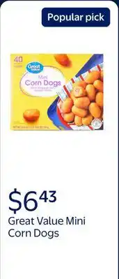Walmart Great Value Frozen Appetizers Mini Corn Dogs offer