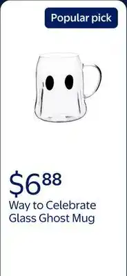 Walmart Way to Celebrate Glass Ghost Mug Eye offer