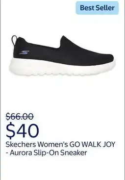 Walmart Skechers Women's GO WALK JOY - Aurora Slip-On Sneaker, Wide Width Available offer