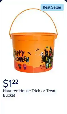 Walmart Haunted House Trick-or-Treat Bucket, Orange, 5 qt, Halloween by Way To Celebrate offer