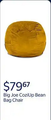 Walmart Big Joe CoziUp Bean Bag Chair, Plush, Kids/Teens, 3 ft, Golden Brown offer