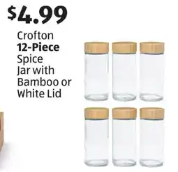 Aldi Crofton 12-Piece Spice Jar with Bamboo or White Lid offer