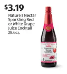 Aldi Nature's Nectar Sparkling Red or White Grape Juice Cocktail offer
