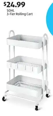 Aldi SOHL 3-Tier Rolling Cart offer