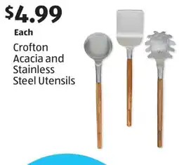 Aldi Crofton Acacia and Stainless Steel Utensils offer