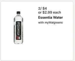 Walgreens Essentia Water offer