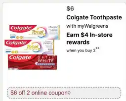 Walgreens Colgate Toothpaste offer