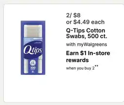 Walgreens Q-Tips Cotton Swabs offer