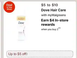 Walgreens Dove Hair Care offer