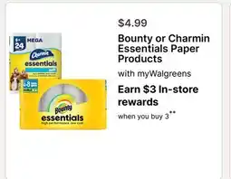 Walgreens Bounty or Charmin Essentials Paper Products offer