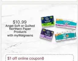 Walgreens Angel Soft or Quilted Northern Paper Products offer