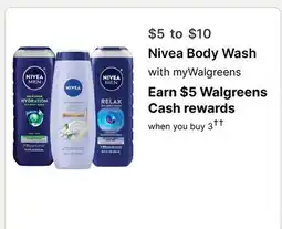Walgreens Nivea Body Wash offer
