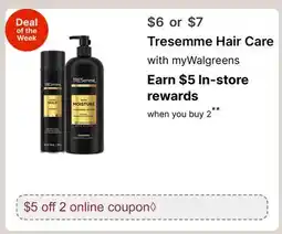 Walgreens Tresemme Hair Care offer