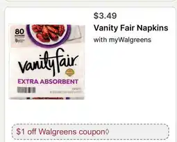 Walgreens Vanity Fair Napkins offer
