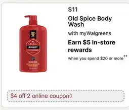 Walgreens Old Spice Body Wash offer