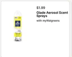 Walgreens Glade Aerosol Scent Sprays offer