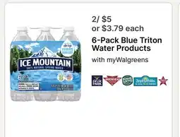 Walgreens 6-Pack Blue Triton Water Products offer