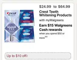 Walgreens Crest Teeth Whitening Products offer
