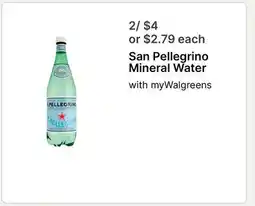Walgreens San Pellegrino Mineral Water offer