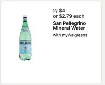 Walgreens San Pellegrino Mineral Water offer