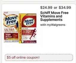 Walgreens Schiff Move Free Vitamins and Supplements offer