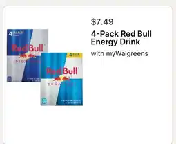 Walgreens 4-Pack Red Bull Energy Drink offer