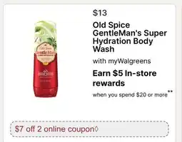 Walgreens Old Spice GentleMan's Super Hydration Body Wash offer