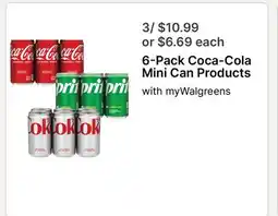 Walgreens 6-Pack Coca-Cola Mini Can Products offer