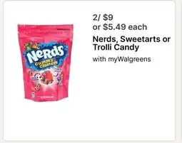 Walgreens Nerds, Sweetarts or Trolli Candy offer