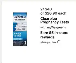 Walgreens Clearblue Pregnancy Tests offer