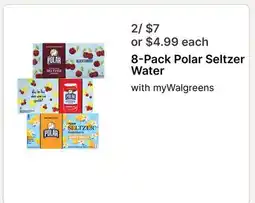 Walgreens 8-Pack Polar Seltzer Water offer