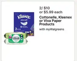 Walgreens Cottonelle, Kleenex or Viva Paper Products offer