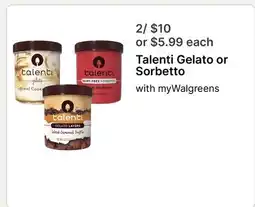 Walgreens Talenti Gelato or Sorbetto offer