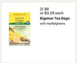 Walgreens Bigelow Tea Bags offer