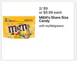 Walgreens M & M' s Share Size Candy offer