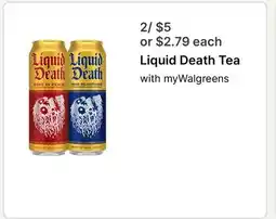 Walgreens Liquid Death Tea offer