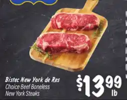 El Super Choice Beef Boneless New York Steaks offer