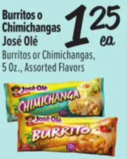 El Super José Olé Burritos or Chimichangas offer