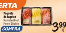 El Super Marinated Beef, Pork or Chicken offer