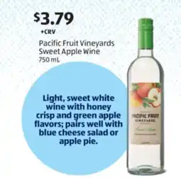 Aldi Pacific Fruit Vineyards Sweet Apple Wine offer