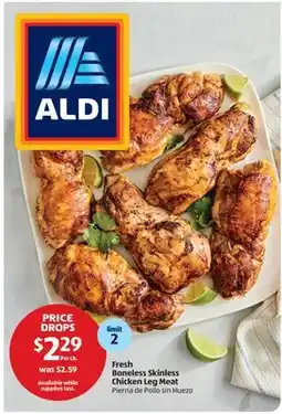 Aldi Fresh Boneless Skinless Chicken Leg Meat offer