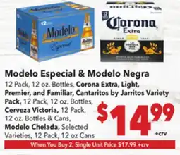 Vallarta Supermarkets Modelo Especial & Modelo Negra offer