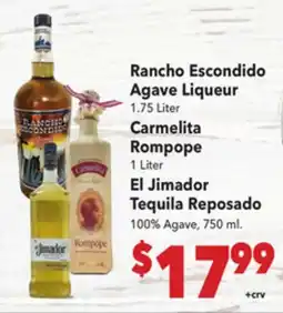 Vallarta Supermarkets Rancho Escondido Agave Liqueur offer