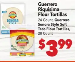 Vallarta Supermarkets Guerrero Riquisima Flour Tortillas offer
