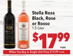 Vallarta Supermarkets Stella Rosa Black, Rose or Rosso offer
