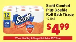 Vallarta Supermarkets Scott Comfort Plus Double Roll Bath Tissue offer