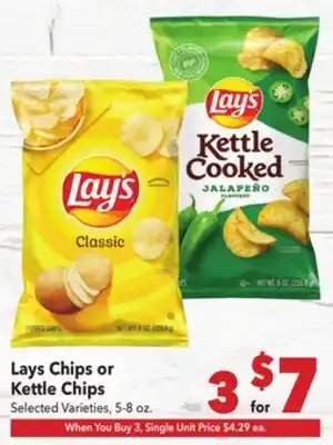 Vallarta Supermarkets Lays Chips or Kettle Chips offer
