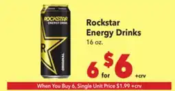 Vallarta Supermarkets Rockstar Energy Drinks offer